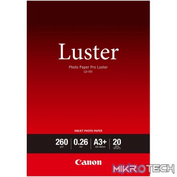 CANON LU-101 A3+ - 20 SHEETS PRO LUSTER A3+- 20 SHEETS. 260GSM 0.26MM THICK