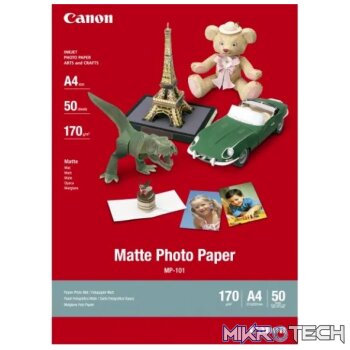 CANON MP-101 A4 - 50 SHEETSMATTE PHOTO PAPER A4 - 50 SHEETS. 170GSM 0.22MM THICK