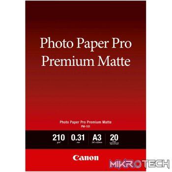 CANON PM-101 A3 - 20 SHEETSPRO PREMIUM MATTE A3 - 20 SHEETS. 210 GSM 0.31MM THICK