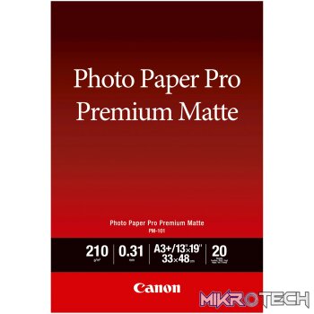 CANON PM-101 A3+- 20 SHEETSPRO PREMIUM MATTE A3+ - 20 SHEETS. 210 GSM 0.31MM THICK