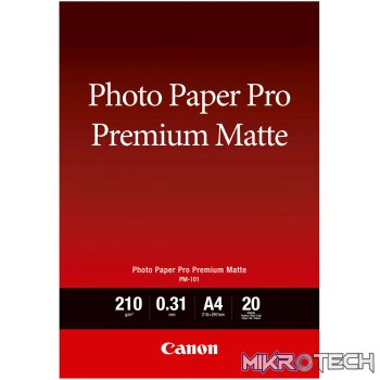CANON PM-101 A4 - 20 SHEETSPRO PREMIUM MATTE A4 - 20 SHEETS. 210 GSM 0.31MM THICK