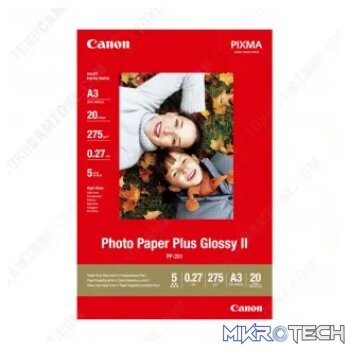 CANON PP-201 A3 - 20 SHEETSPLUS GLOSSY A3 - 275GSM 0.27 THICK