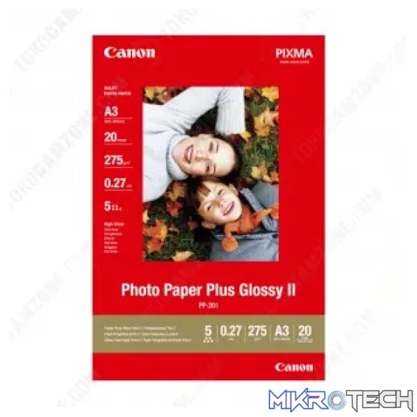 CANON PP-201 A3 - 20 SHEETSPLUS GLOSSY A3 - 275GSM 0.27 THICK CANON PP-201 A3 - 20 SHEETSPLUS GLOSSY A3 - 275GSM 0.27 THICK