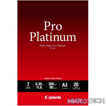 CANON PT-101 A3 - 20 SHEETSPRO PLATINUM A3 - 20 SHEETS. 300 GSM 0.30MM THICK