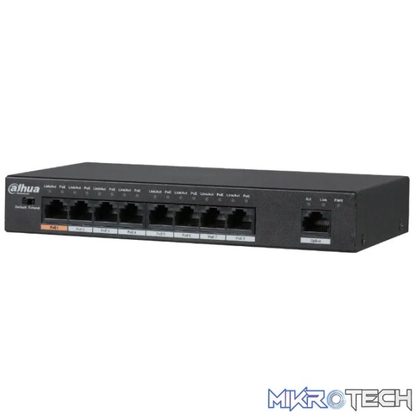 DAHUA 9-PORT UNMANAGED DESKTOP SWITCH 8 PORT POE - Image 2