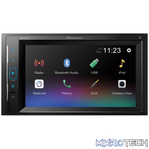 Pioneer DMH-A245BT+FREE CAMERA 6.2  Bluetooth/USB/AUX Double Din Multimedia Player - Image 2