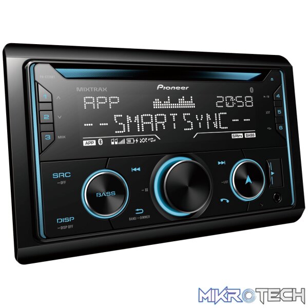FH-S725BT-2-1 Pioneer FH-S725BT Double Din BT-USB-CD RAD Smart SYNC 3 RCA Radio - Image 1