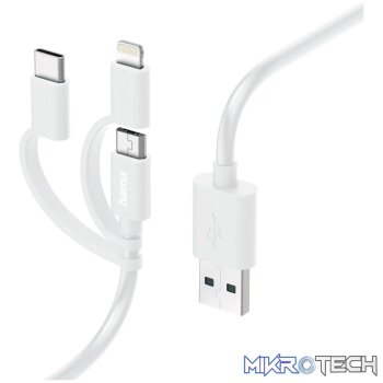 HAMA 3-IN-1 MULTI CHARGING CABLE USB-A USB-C LIGHTNING 1M