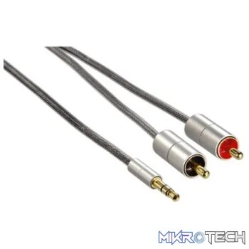 HAMA ALU LINE CABLE 3.5MM STEREO JACK PLUG TO 2X RCA PLUG 1M