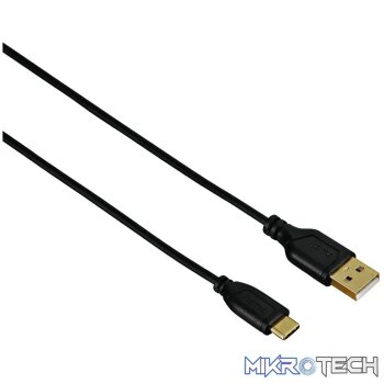 HAMA USB-C CABLE FLEXI-SLIM BLACK USB2.0 0.75M