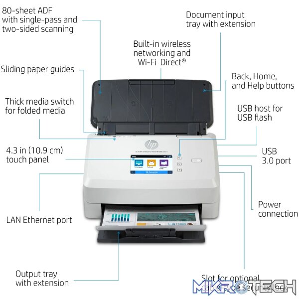 HP SCANJET ENTERPRISE FLOW N7000 SNW1 SHEET-FEED SCANNER - Image 12