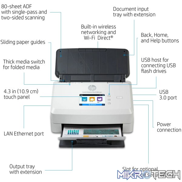 HP SCANJET ENTERPRISE FLOW N7000 SNW1 SHEET-FEED SCANNER - Image 18