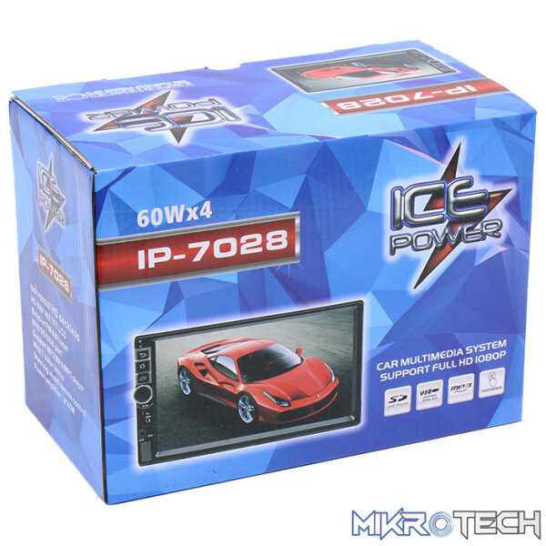 Ice Power IP-7028 7" DVD Double Din Media Player with Bluetooth - Image 2