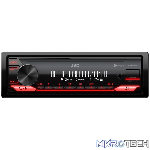 KDX282BT JVC KDX282BT BT/USB + EXT MIC Single Din Media Player - Image 1