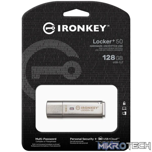 KINGSTON 128GB IRONKEY LOCKER PLUS 50 AES ENCRYPTED USBTOCLOUD - Image 6