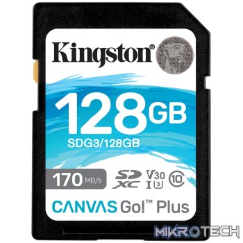 KINGSTON 128GB SDXC CANVAS GO PLUS 170R C10 UHS-I U3 V30