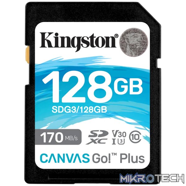 KINGSTON 128GB SDXC CANVAS GO PLUS 170R C10 UHS-I U3 V30 KINGSTON 128GB SDXC CANVAS GO PLUS 170R C10 UHS-I U3 V30