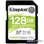 KINGSTON 128GB SDXC CANVAS SELECT PLUS 100R C10 UHS-I U3 V30
