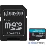 KINGSTON 256GB MICROSDXC CANVAS GO PLUS 170R A2 U3 V30 CARD + ADP