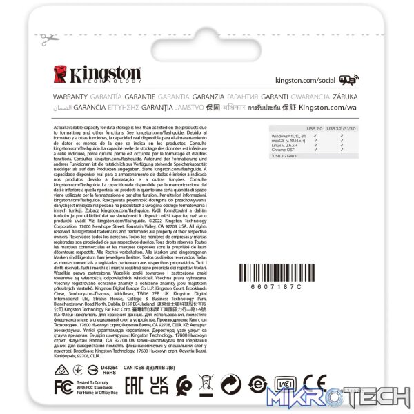 KINGSTON 256GB PORTABLE USB 3.2 GEN 1 DATATRAVELER EXODIA ONYX - Image 6