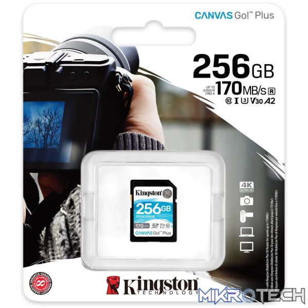 KINGSTON 256GB SDXC CANVAS GO PLUS 170R C10 UHS-I U3 V30 - Image 3