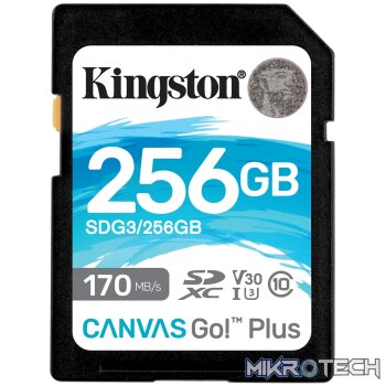 KINGSTON 256GB SDXC CANVAS GO PLUS 170R C10 UHS-I U3 V30