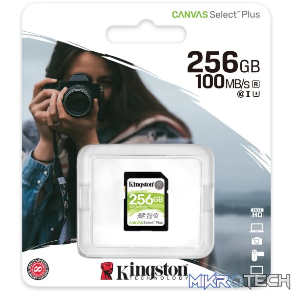 KINGSTON 256GB SDXC CANVAS SELECT PLUS 100R C10 UHS-I U3 V30 - Image 3