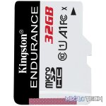 KINGSTON 32GB MICROSDHC ENDURANCE 95R/30W C10 A1 UHS-I CARD ONLY