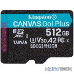 KINGSTON 512GB MICROSDXC CANVAS GO PLUS 170R A2 U3 V30 CARD + ADP - Image 3