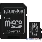 KINGSTON 512GB MICSDXC CANVAS SELECT PLUS 100R A1 C10 CARD + ADP