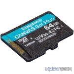 KINGSTON 64GB MICROSDXC CANVAS GO PLUS 170R A2 U3 V30 CARD + ADP - Image 4