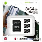 KINGSTON 64GB MICSDXC CANVAS SELECT PLUS 100R A1 C10 THREE PACK + ADP - Image 5