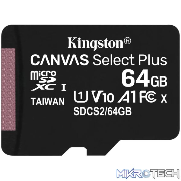 KINGSTON 64GB MICSDXC CANVAS SELECT PLUS 100R A1 C10 TWO PACK +  SINGLE ADP - Image 3