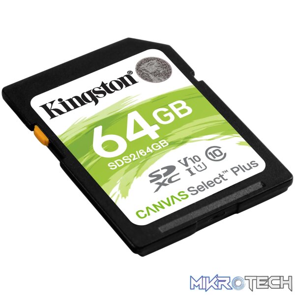 KINGSTON 64GB SDXC CANVAS SELECT PLUS 100R C10 UHS-I U1 V10 - Image 2