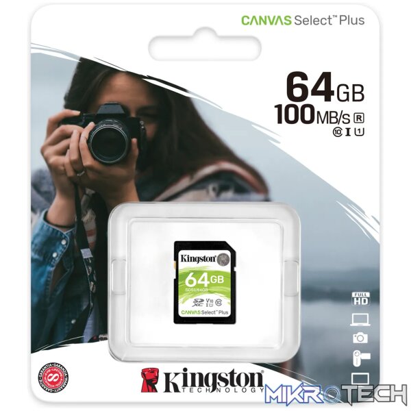 KINGSTON 64GB SDXC CANVAS SELECT PLUS 100R C10 UHS-I U1 V10 - Image 3