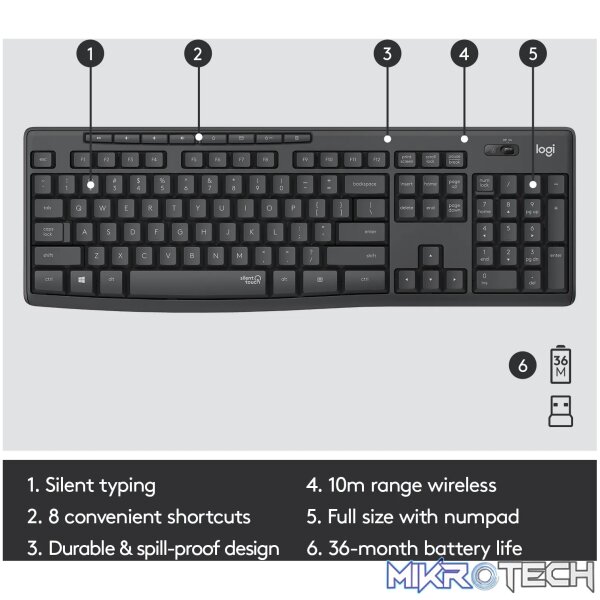 LOGITECH MK295 WIRELESS SILENT MOUSE & KEYBOARD COMBO - Image 14