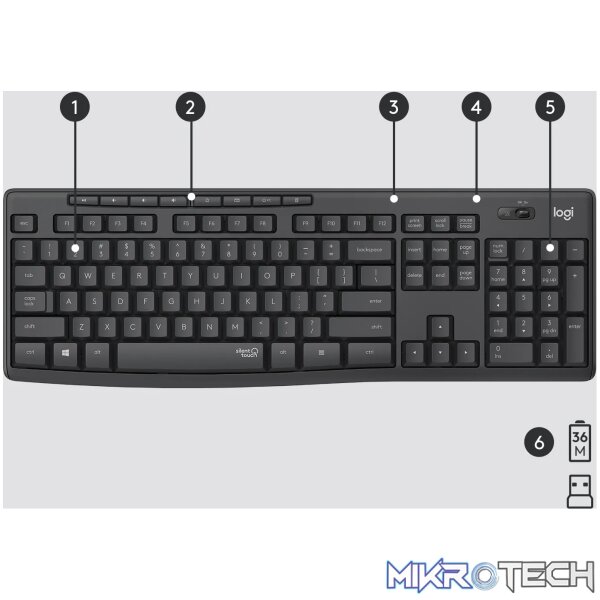 LOGITECH MK295 WIRELESS SILENT MOUSE & KEYBOARD COMBO - Image 6