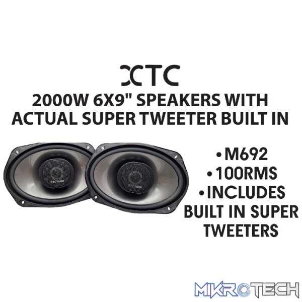 M692 XTC Audio M692 2000W 2-Way 6X9 Coaxial Speakers - Image 1