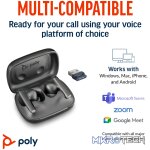 POLY VOYAGER FREE 60 BT HC USB-A BT700D NC BLACK - Image 6