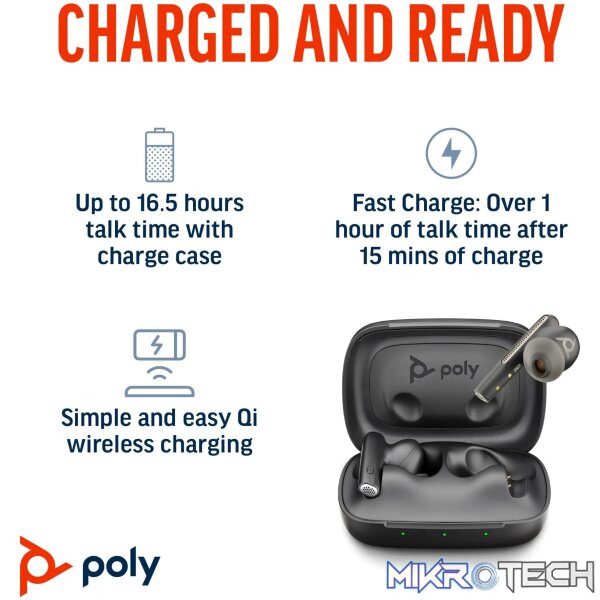 POLY VOYAGER FREE 60 BT HC USB-C BT700D NC BLACK - Image 6