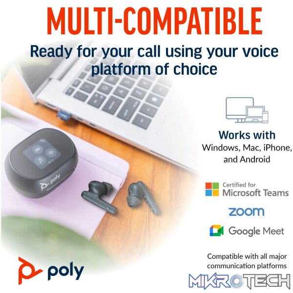 POLY VOYAGER FREE 60 BT HC USB-C BT700D NC BLACK - Image 9