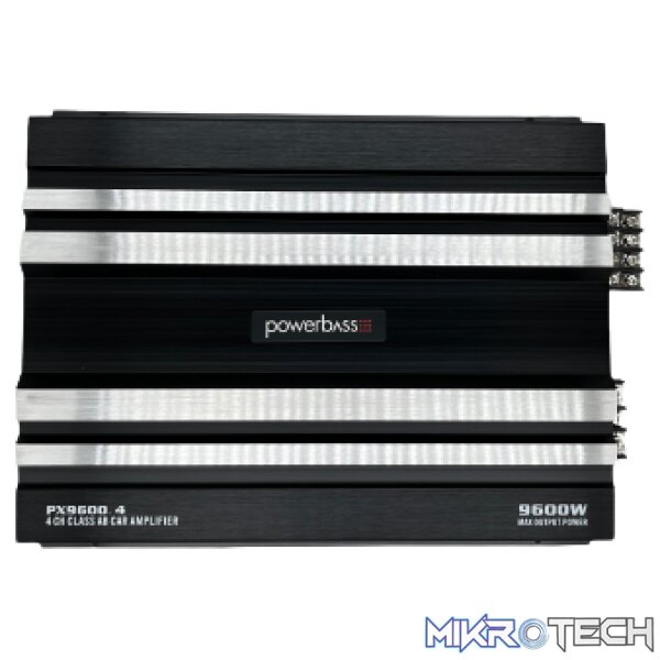 PX9600.4_Front Powerbass PX9600.4 9600W 4 Channel Peak 80R X 4 Amplifier With Bass Controller - Image 1