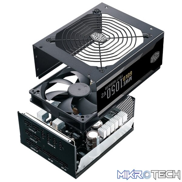 Cooler Master MWE 1050W EU 230V INTEL ATX 12V V2 80Plus Gold Certified Power Supply With 2 EPS Connectors, Active PFC, 140mm Hydro Dynamic Bearing Fan And Full Modular Flat Cables - Black Colour - Image 4