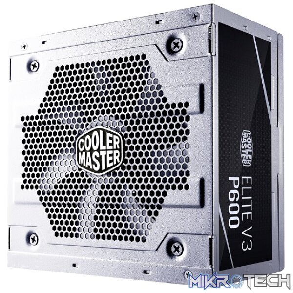 Product Cooler Master Elite V3 P600W 230V Power Supply Active PFC + Forward Topology Design, High-Temperature Resistance And 75% Efficiency @ Typical Load - Grey Colour - Image 1