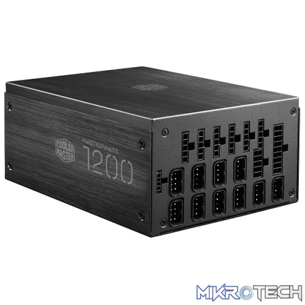 Product Cooler Master MasterWatt Maker 1200W 80Plus Titanium Power Supply With Full Modular Flat Cables, Ultra-Silent Profile With Silencio FP 135mm PWM Fan And 94% Efficiency - Black Colour - Image 1
