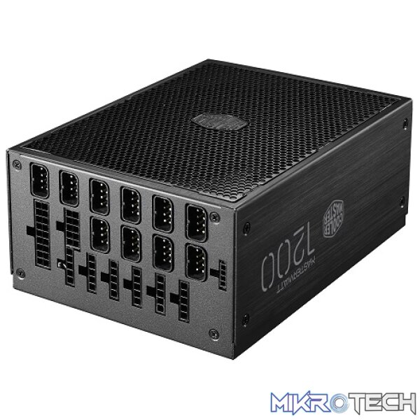 Cooler Master MasterWatt Maker 1200W 80Plus Titanium Power Supply With Full Modular Flat Cables, Ultra-Silent Profile With Silencio FP 135mm PWM Fan And 94% Efficiency - Black Colour - Image 3