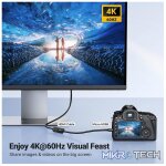 UGreen 20134 Micro HDMI Male to HDMI Female Adapter with 24K Gold-Plated Connector and Supports resolution up to 4k@60Hz - Black Colour - Image 2
