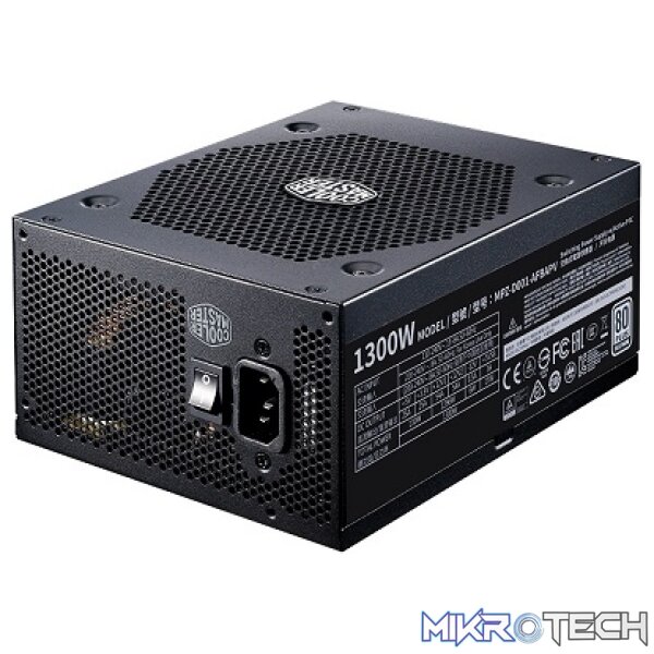 Product Cooler Master V Platinum Series 1300W 80Plus Platinum Certified Full Modular Power Supply With 1X 135mm TBB Fan And Single / Mult-Rail Switch - Black Colour - Image 1
