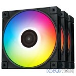 DeepCool FC120MM 3IN1 A-RGB Case Fan Set Built With PBT For Increased Durability And Transmit Both Power And RGB Data Signals - Black Colour