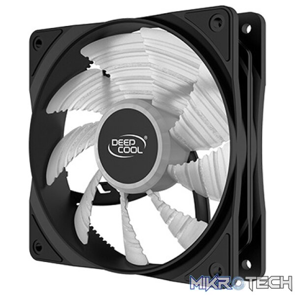 DeepCool RF120MM Case Fan With Built-in High Brightness Red LED and Powered via 4Pin Molex / 3Pin M/B Connector - Black Colour - Image 2
